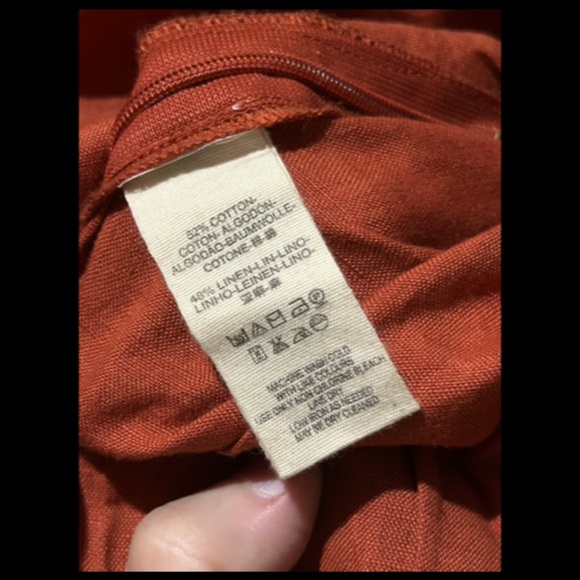 NWOT Urban Outfitters Linen Tie Front Wide Leg Cropped Pants Rust Orange Size S - Picture 15 of 16